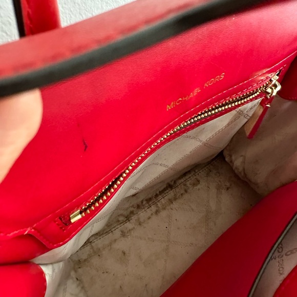Michael Kors Saffiano Red Medium Bag - Picture 7 of 8